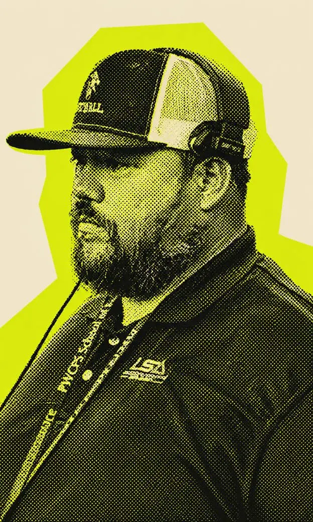 Halftone portrait of Coach Jackson, head football coach at Loudon Sports Academy